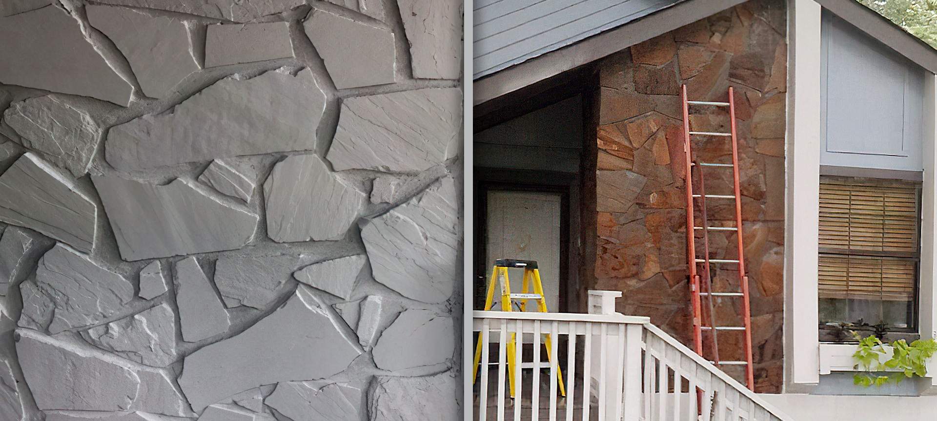 Stone Wall Paint Removal